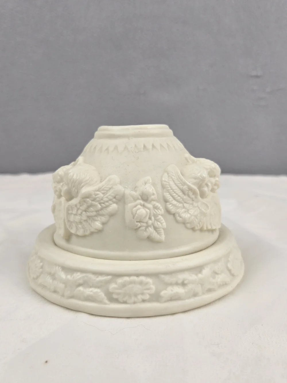 Vintage 1998 Hermitage Pottery Angel Cherub Candle Lamp | Cottagecore Decor